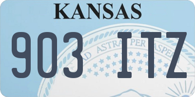 KS license plate 903ITZ