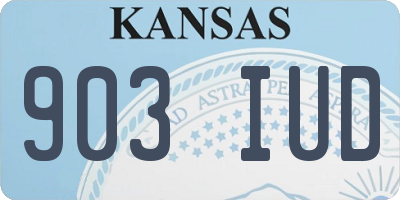KS license plate 903IUD
