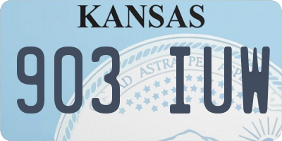 KS license plate 903IUW