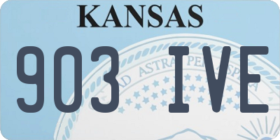 KS license plate 903IVE