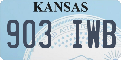 KS license plate 903IWB