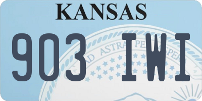 KS license plate 903IWI