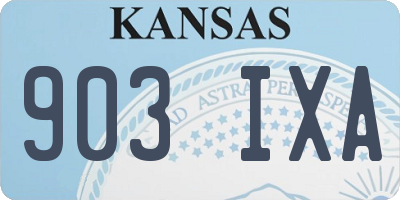 KS license plate 903IXA