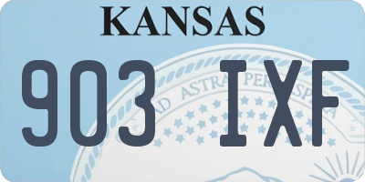 KS license plate 903IXF
