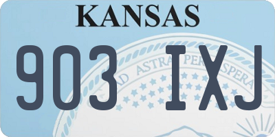 KS license plate 903IXJ