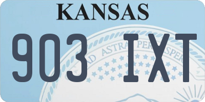 KS license plate 903IXT