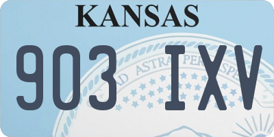 KS license plate 903IXV