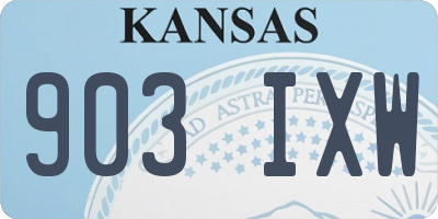 KS license plate 903IXW