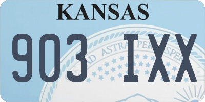 KS license plate 903IXX