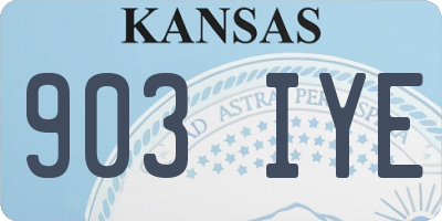 KS license plate 903IYE