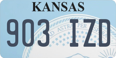 KS license plate 903IZD