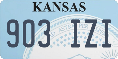 KS license plate 903IZI