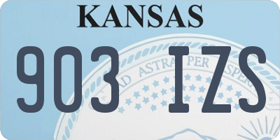 KS license plate 903IZS