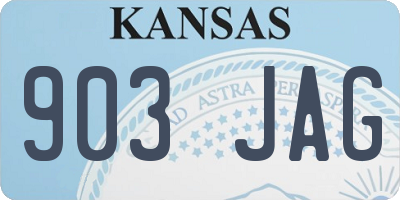 KS license plate 903JAG