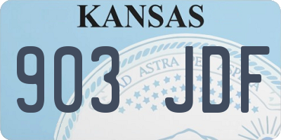 KS license plate 903JDF