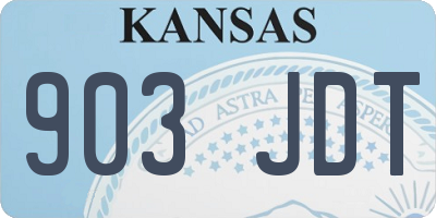 KS license plate 903JDT