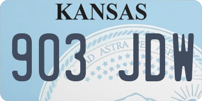 KS license plate 903JDW