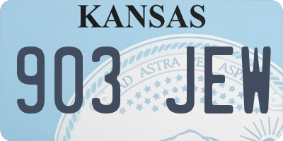 KS license plate 903JEW