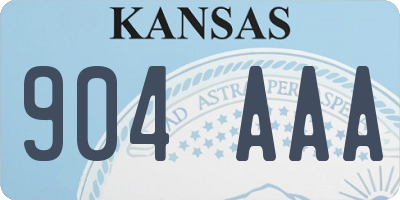 KS license plate 904AAA