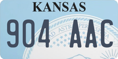 KS license plate 904AAC