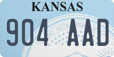 KS license plate 904AAD