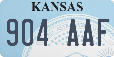 KS license plate 904AAF