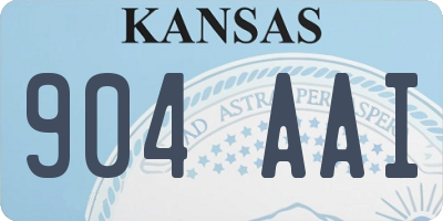 KS license plate 904AAI