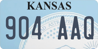 KS license plate 904AAQ