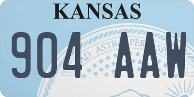 KS license plate 904AAW