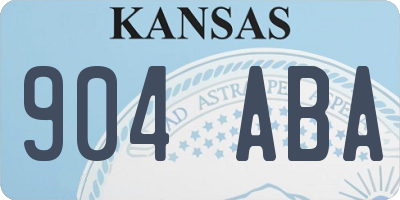 KS license plate 904ABA