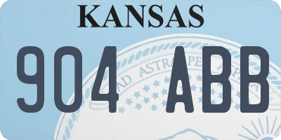 KS license plate 904ABB