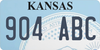 KS license plate 904ABC
