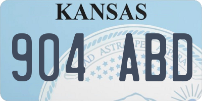 KS license plate 904ABD
