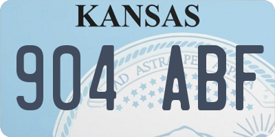 KS license plate 904ABF