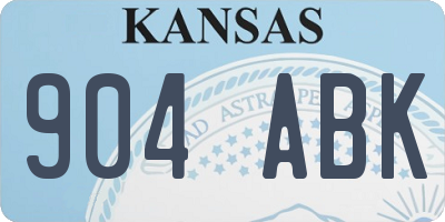 KS license plate 904ABK