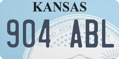 KS license plate 904ABL