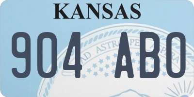 KS license plate 904ABO