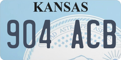 KS license plate 904ACB