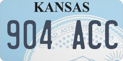 KS license plate 904ACC