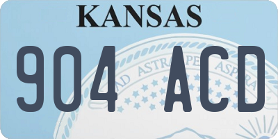 KS license plate 904ACD