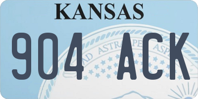 KS license plate 904ACK