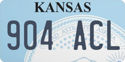 KS license plate 904ACL