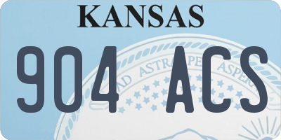 KS license plate 904ACS