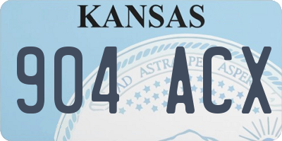 KS license plate 904ACX