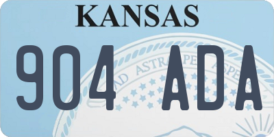 KS license plate 904ADA