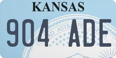 KS license plate 904ADE