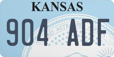 KS license plate 904ADF