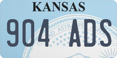 KS license plate 904ADS