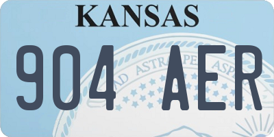 KS license plate 904AER
