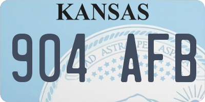 KS license plate 904AFB